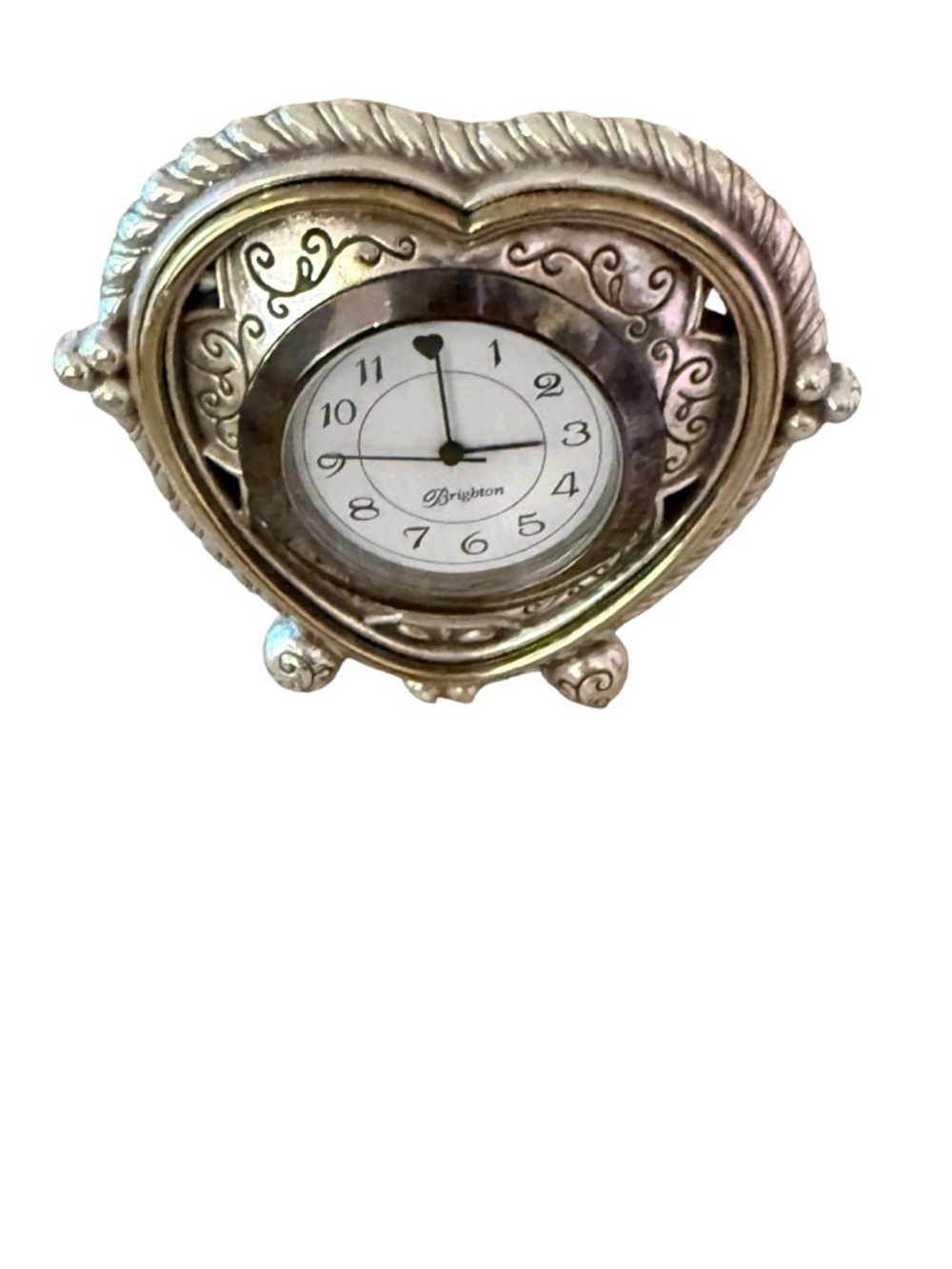 Brighton Heartbeat In Time Clock
Home Collection. Heart-Shaped Gold Table Clock - Picture 3 of 3